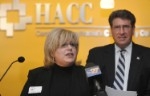 Nancy Rockey, HACC vice president of college and community development and Sen. Jeffrey Piccola R-15