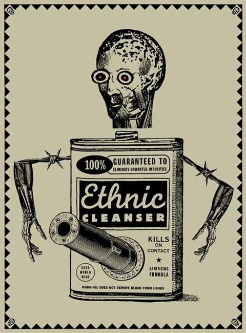 "A Piece of Our Mind" exhibit - poster: Ethnic Cleanser